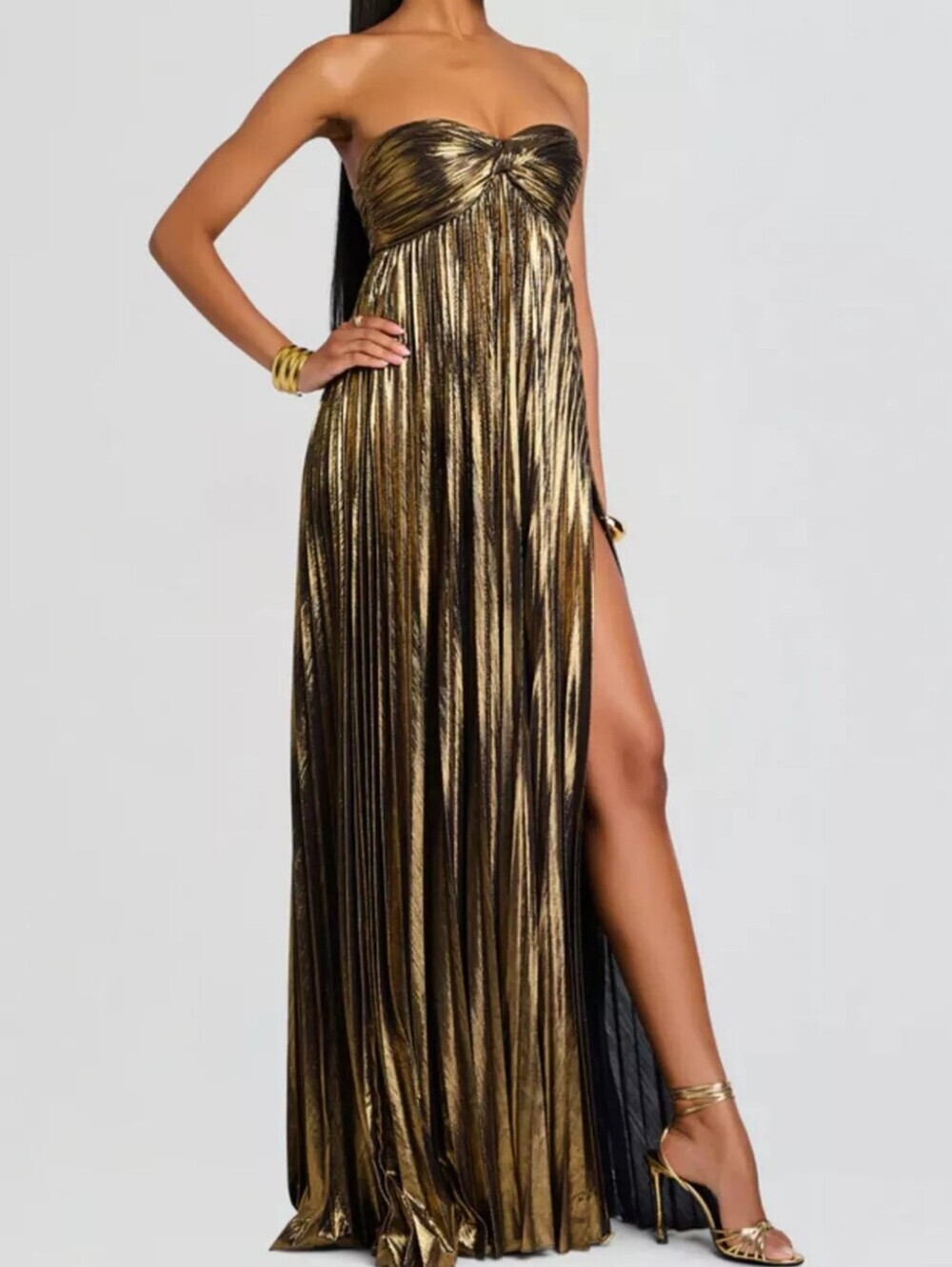 Split Sweetheart Neck Tube Maxi Dress - Picture 3 of 5